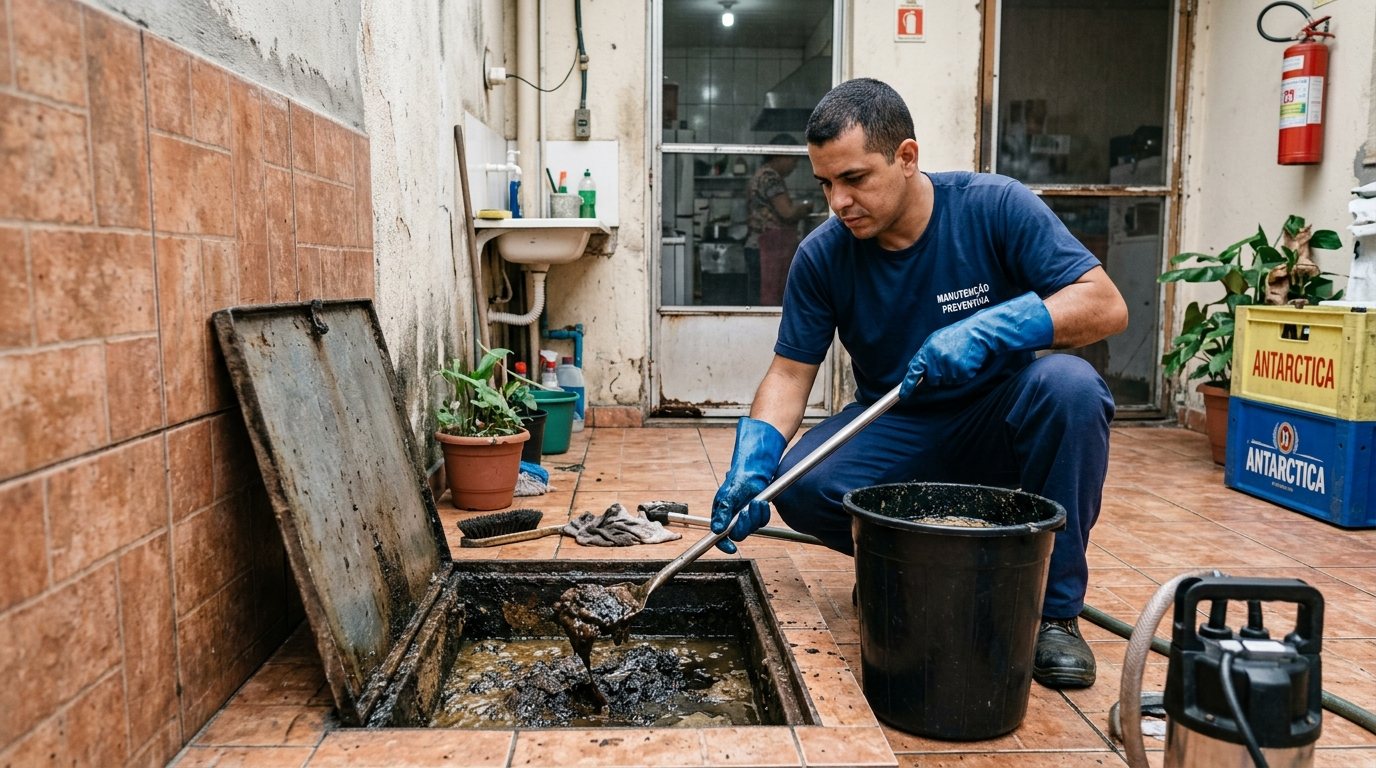 Limpeza de Caixa de Gordura com Equipe em Cascavel‑PR