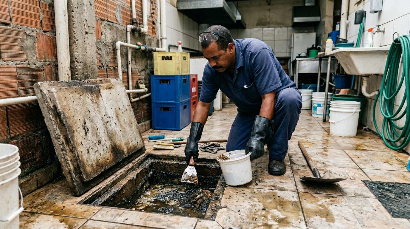Limpeza de Caixa de Gordura Residencial em Cascavel‑PR