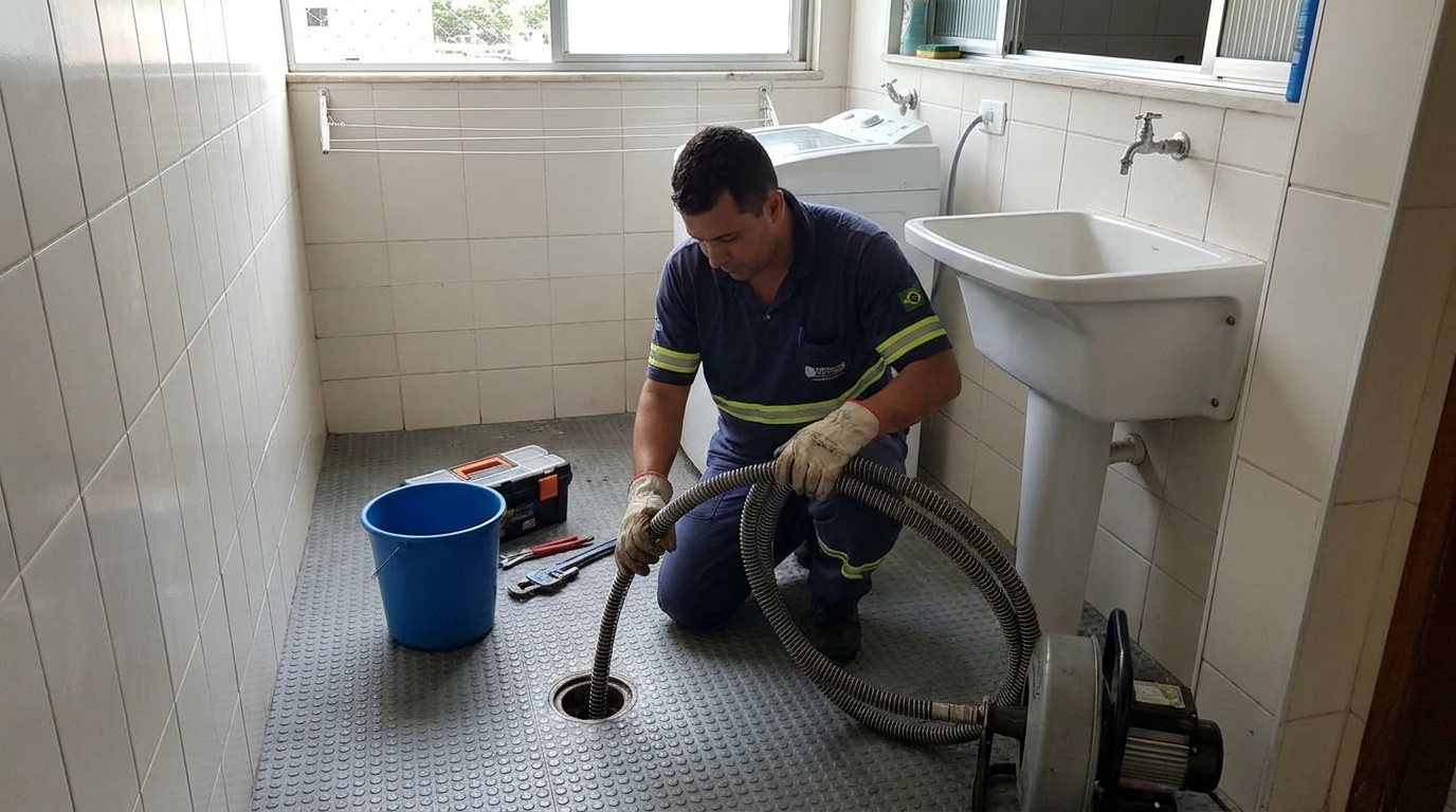 Ponto de Esgoto na Lavanderia em Cascavel‑PR